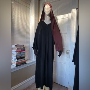 Everyday plain open abaya with snap buttons